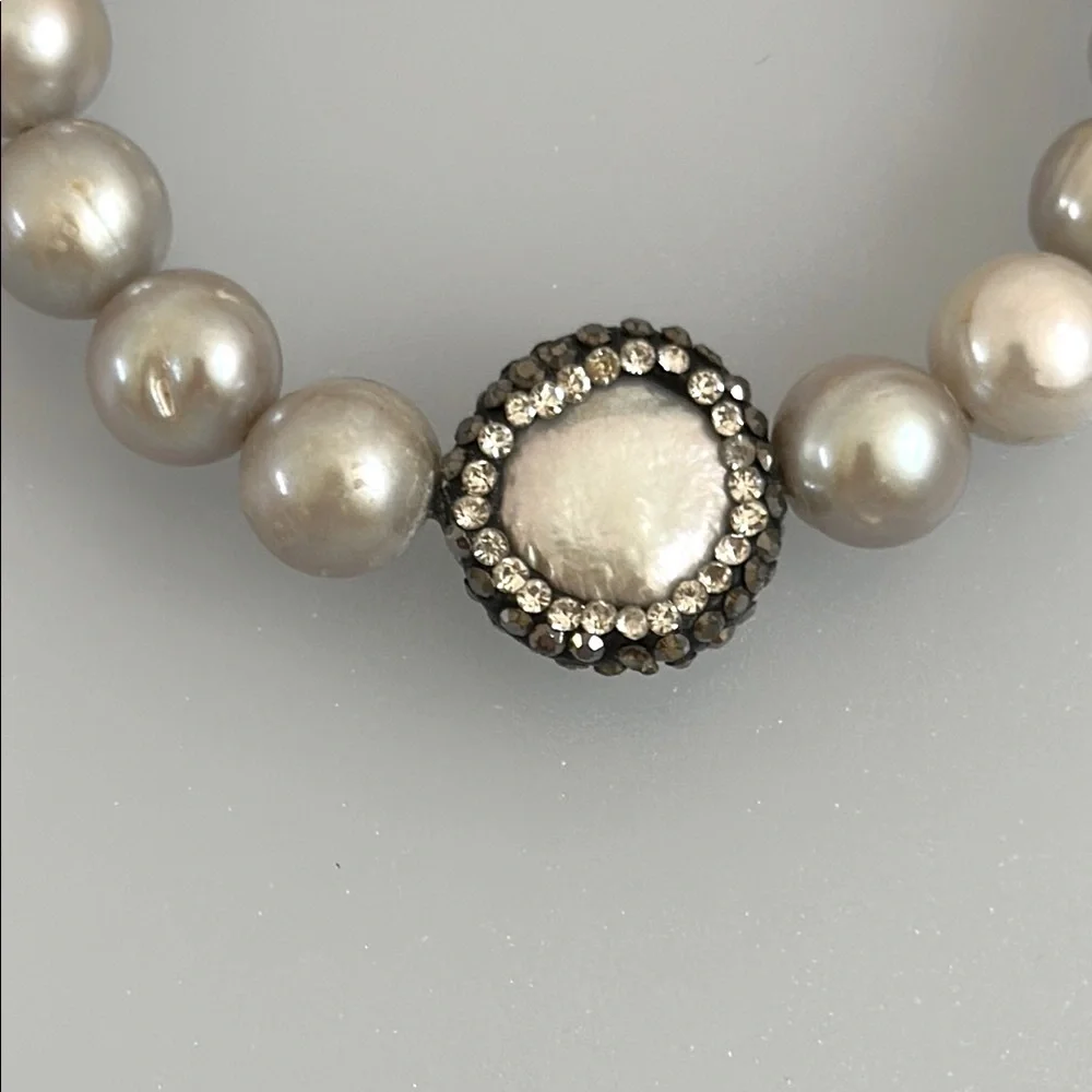 Vintage Freshwater Pearl Bracelet with Silver Accents